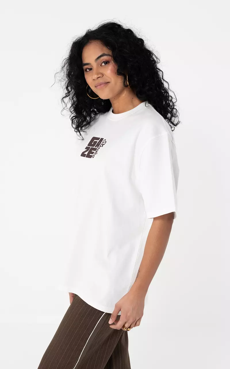 Graphic print shirt White Brown