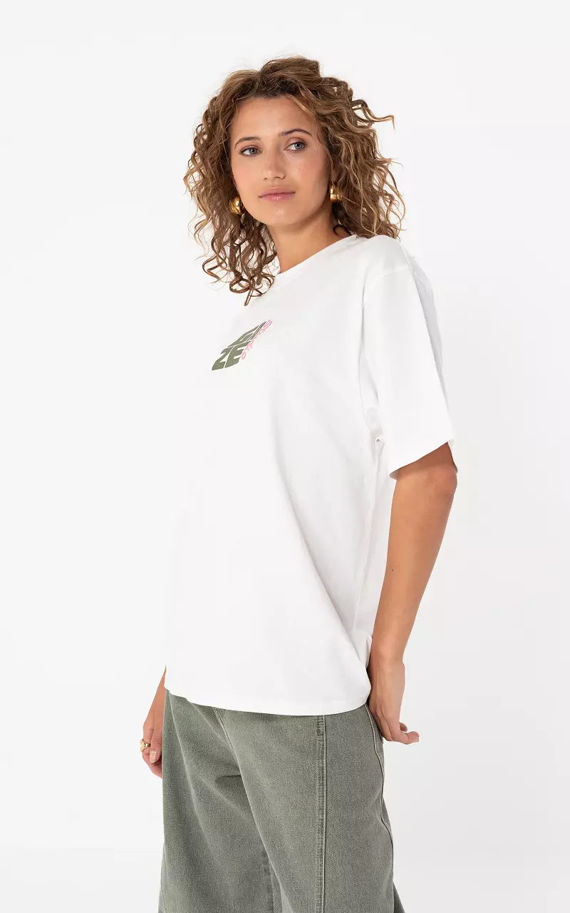 Graphic print shirt White Kaki