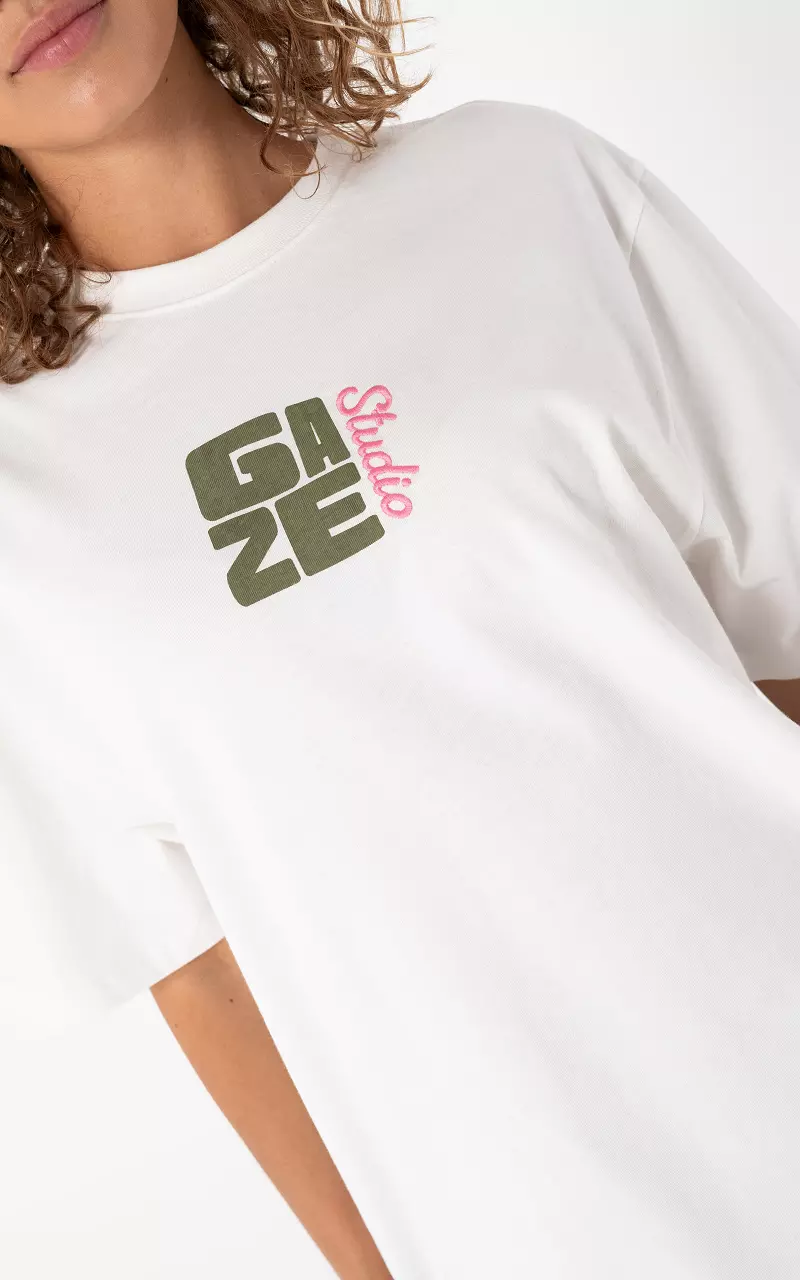 Graphic print shirt White Kaki