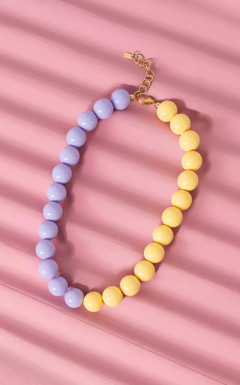 Beaded necklace Light Yellow Lilac