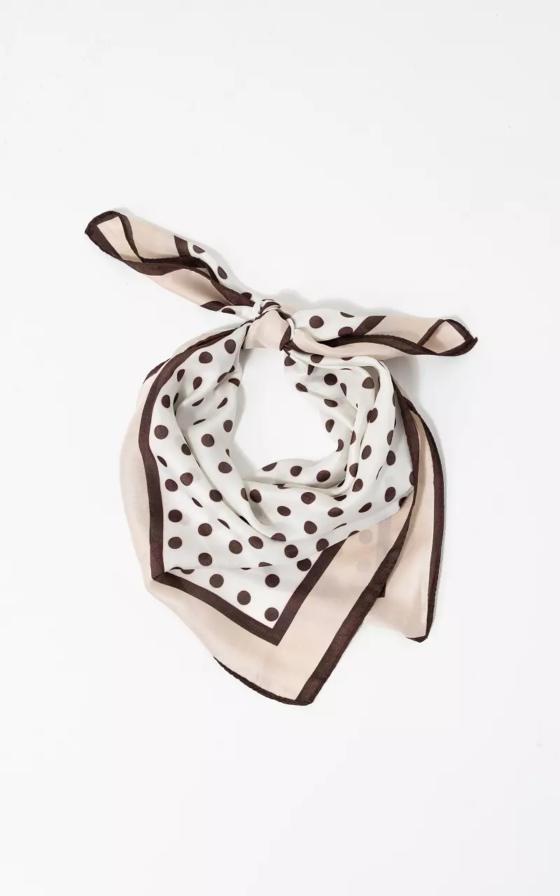 Square Shawl Cream Dark Brown