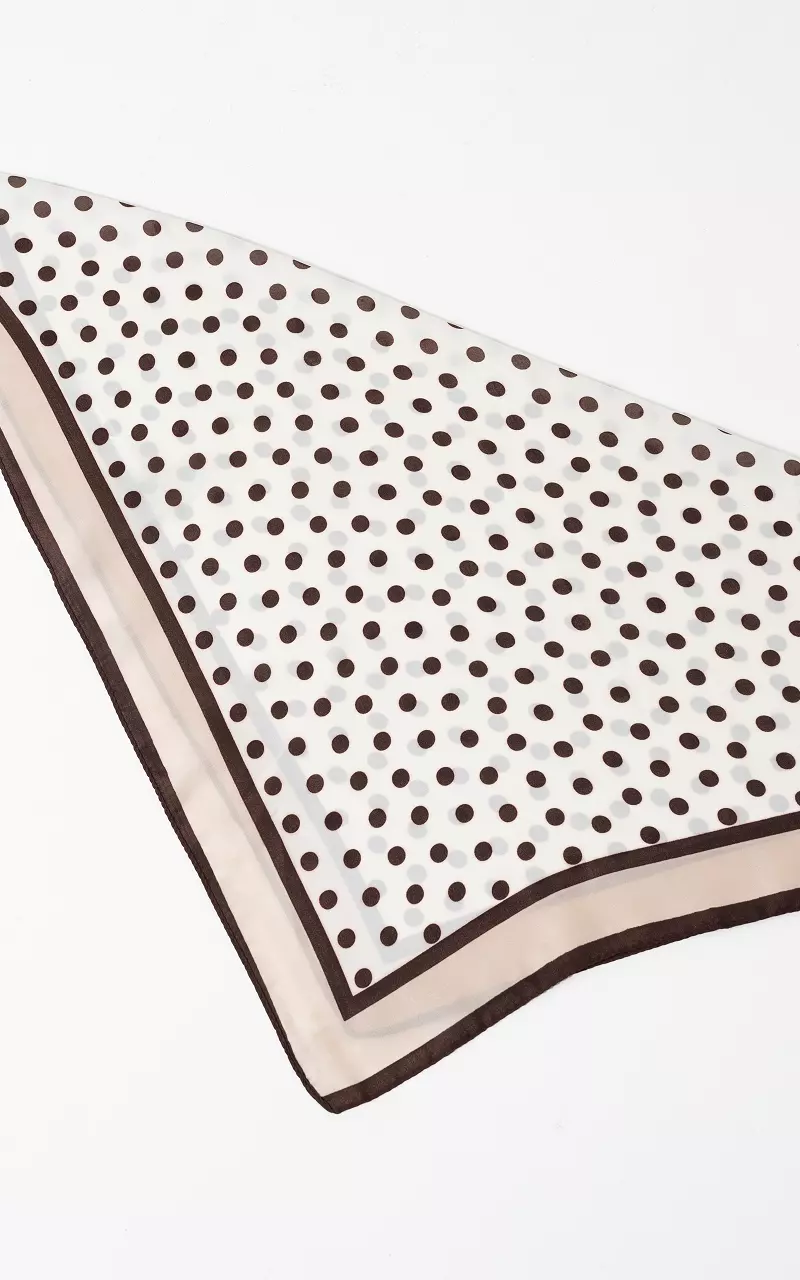 Square Shawl Cream Dark Brown