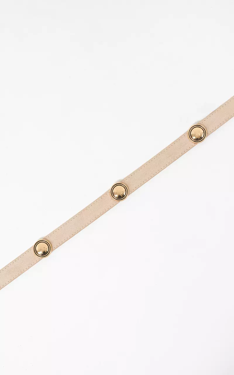 Buckle studs belt Beige