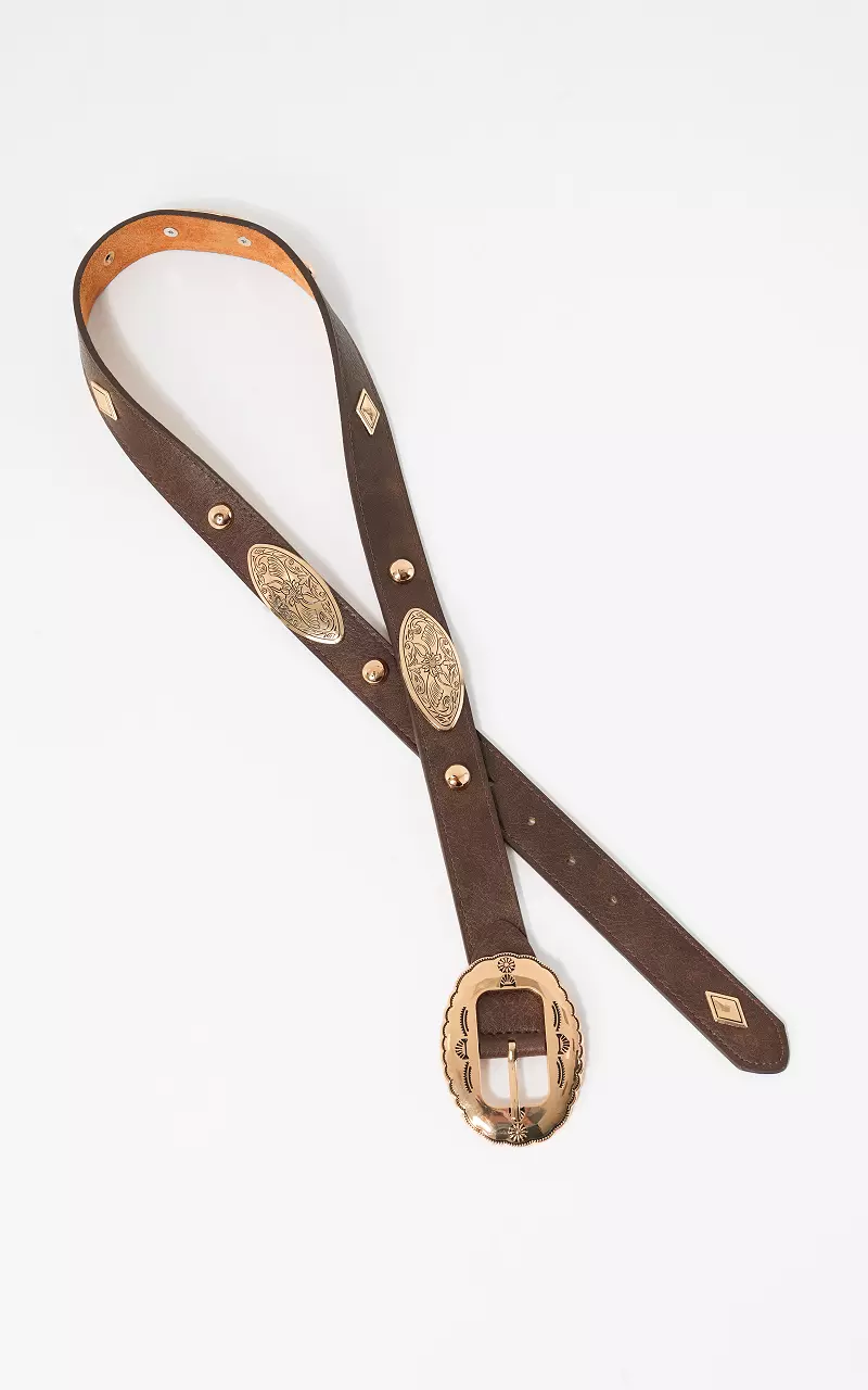 Belt with studs Brown