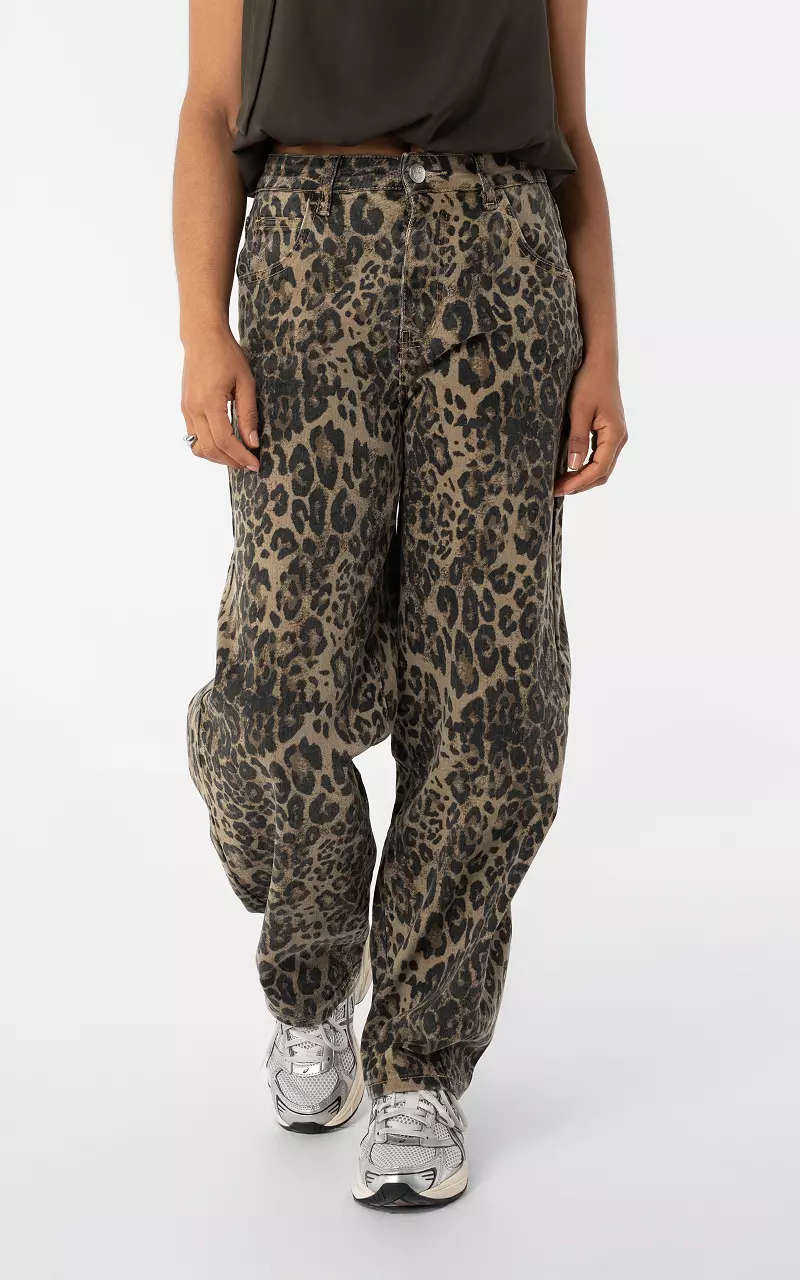 Barrel fit Jeans Leopard