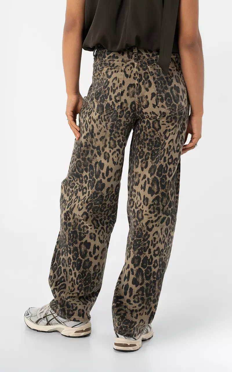 Barrel fit Jeans Leopard