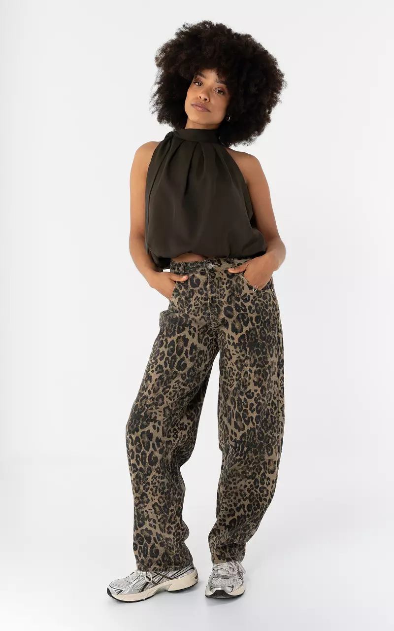 Barrel fit Jeans Leopard