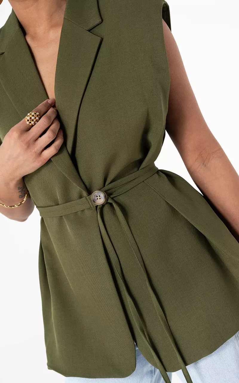 Gilet met knoop Groen