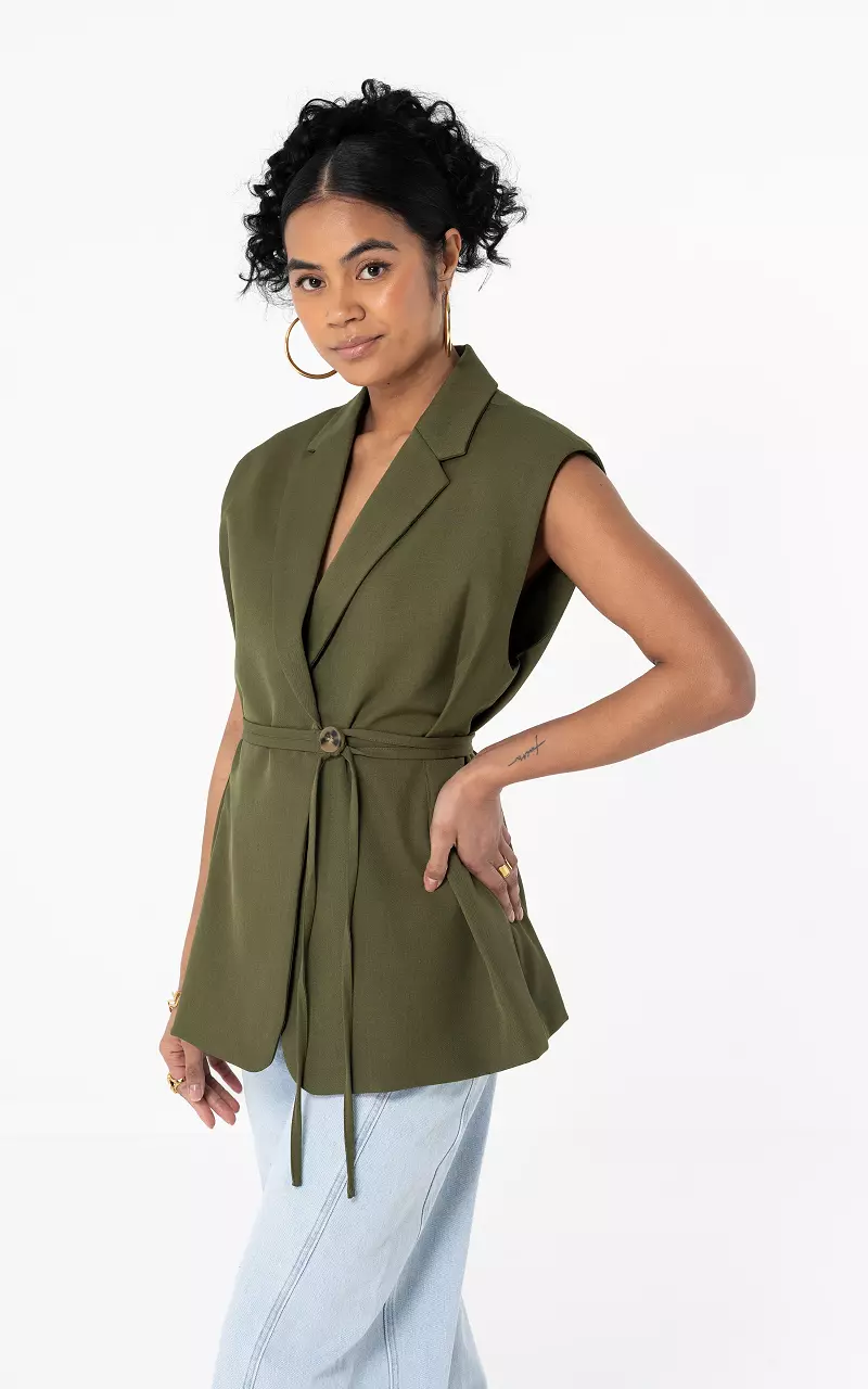 Gilet met knoop Groen
