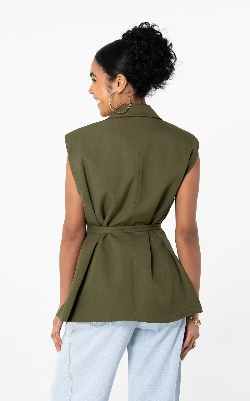 Gilet met knoop Groen