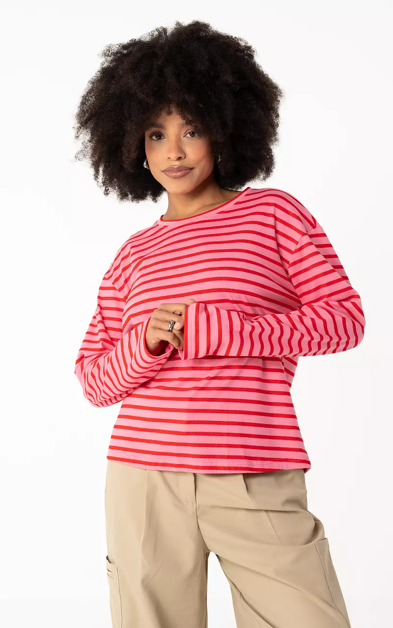 Shirt with stripes Pink Red