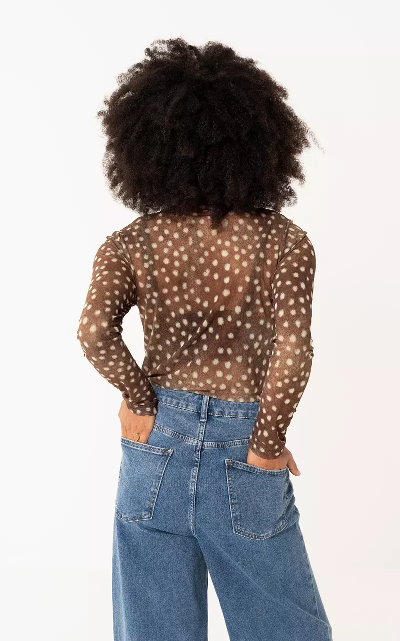 Mesh Bambi-Top Braun Weiß