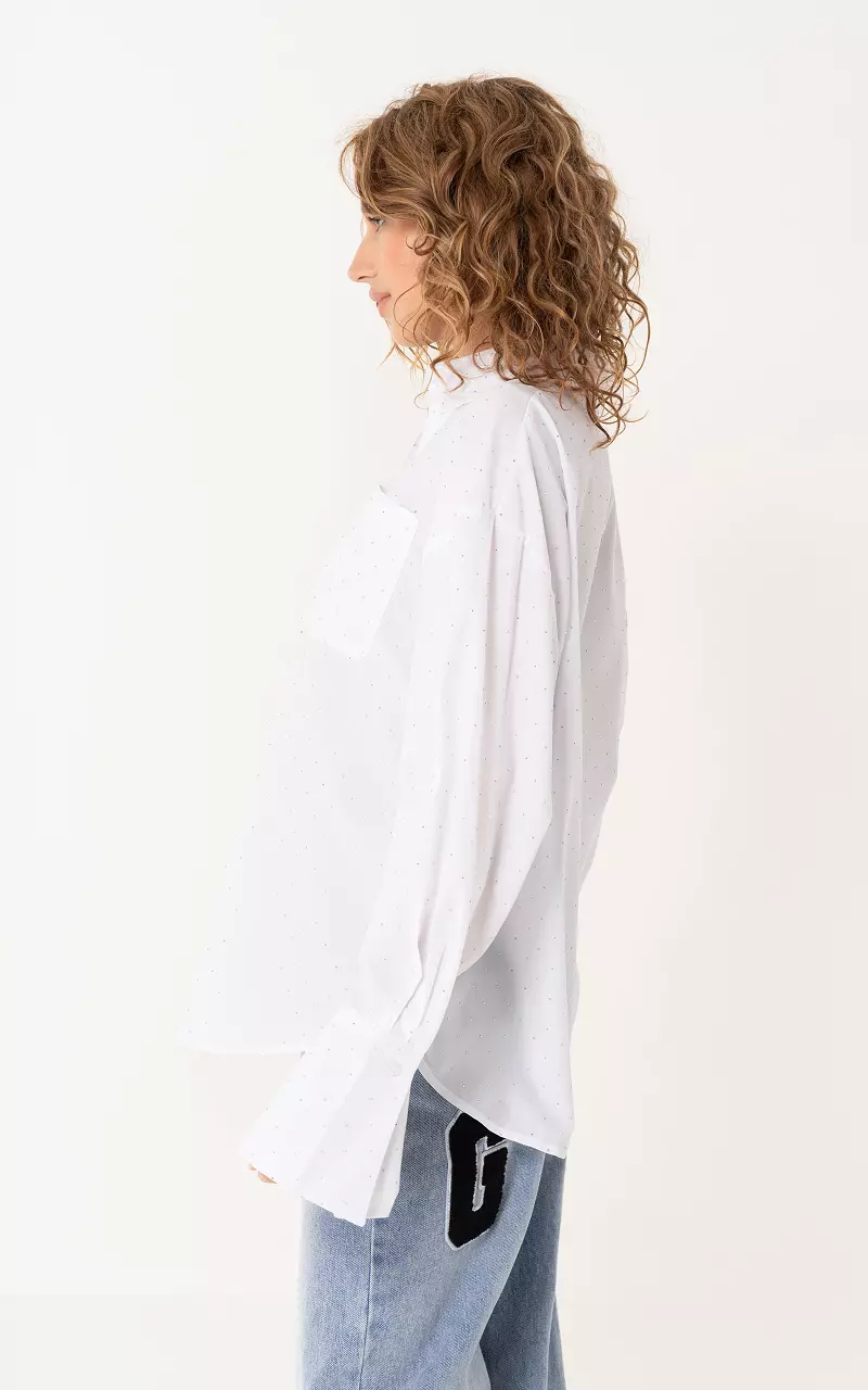 Blouse met strass Wit