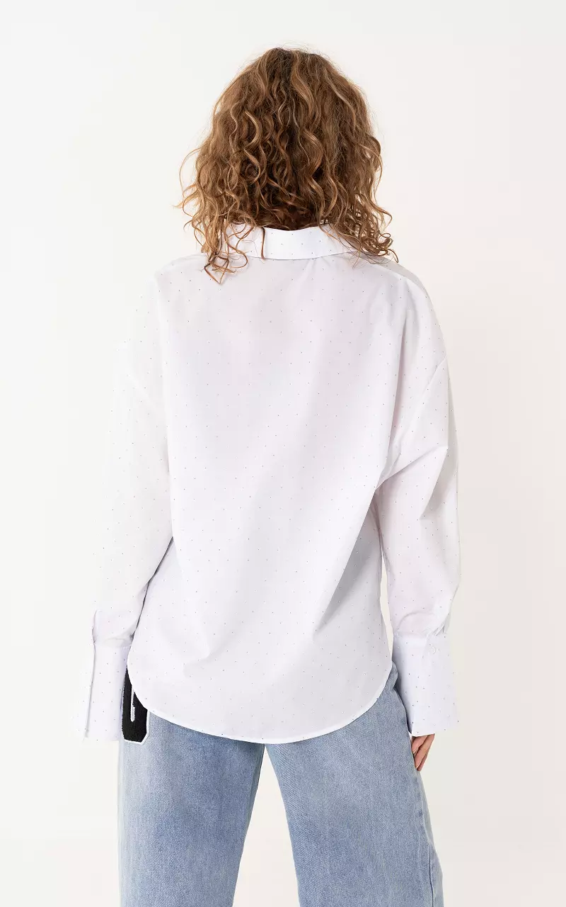Blouse met strass Wit