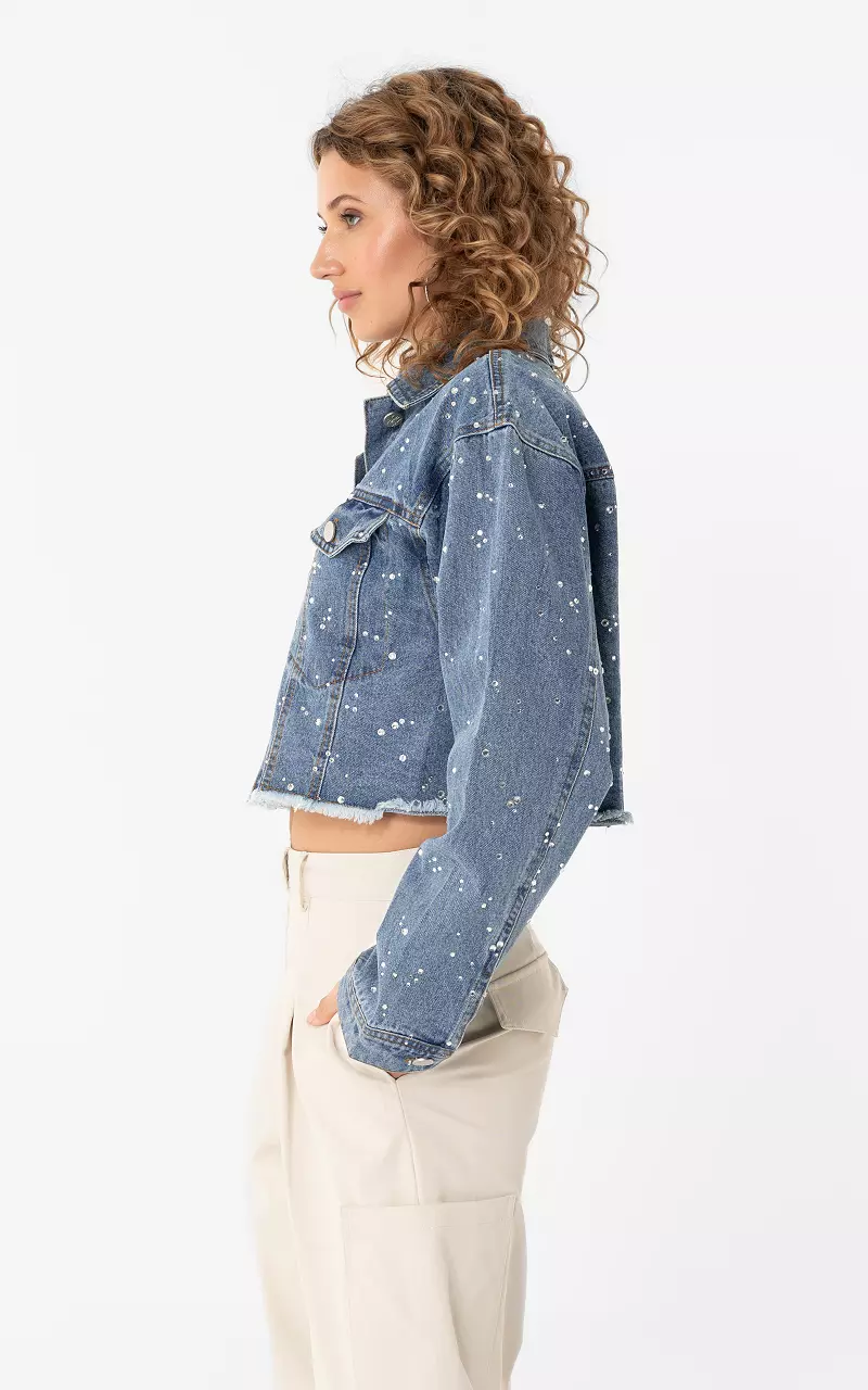 Glitter denim jasje Blauw
