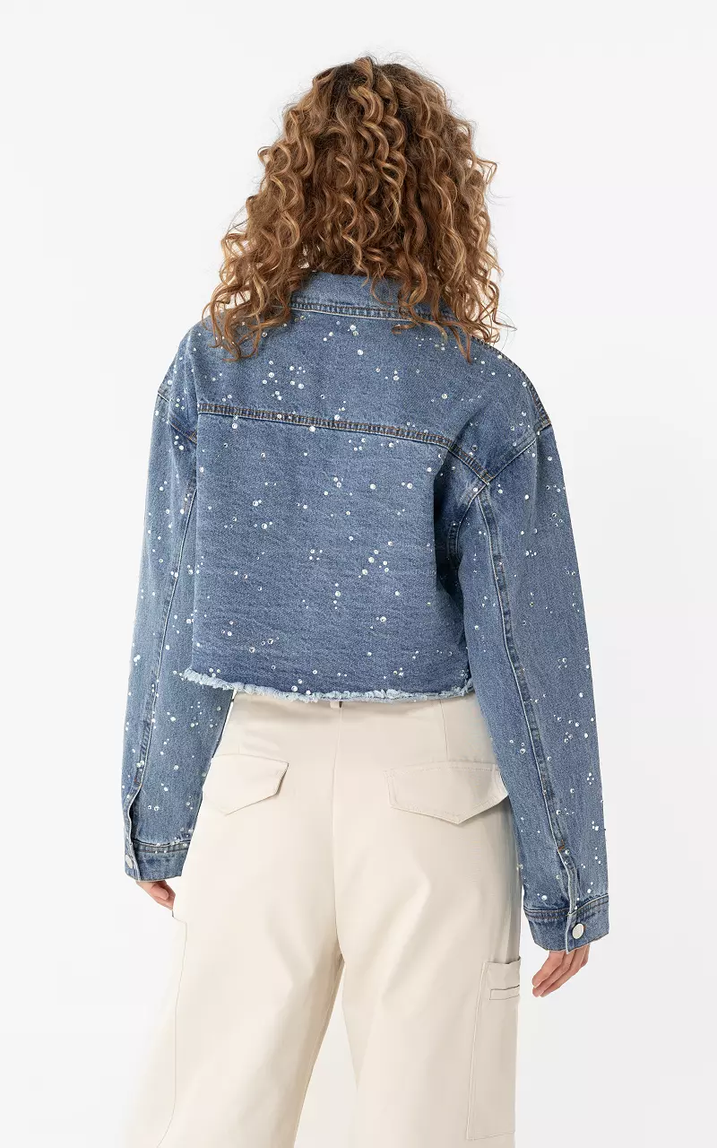 Glitter denim jasje Blauw