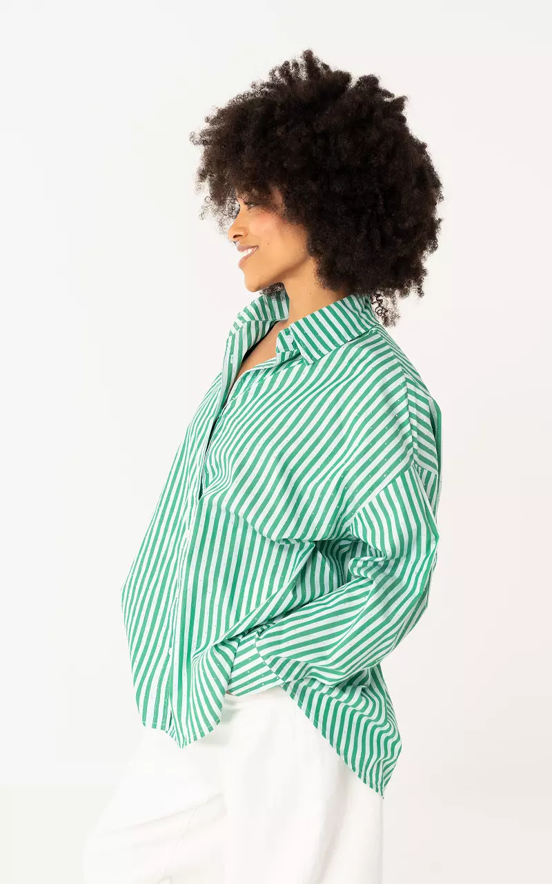 Blouse met strass Groen Wit