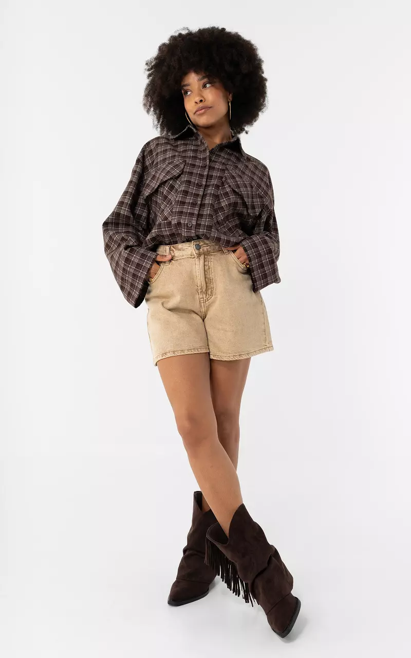 Denim Shorts Hellbraun