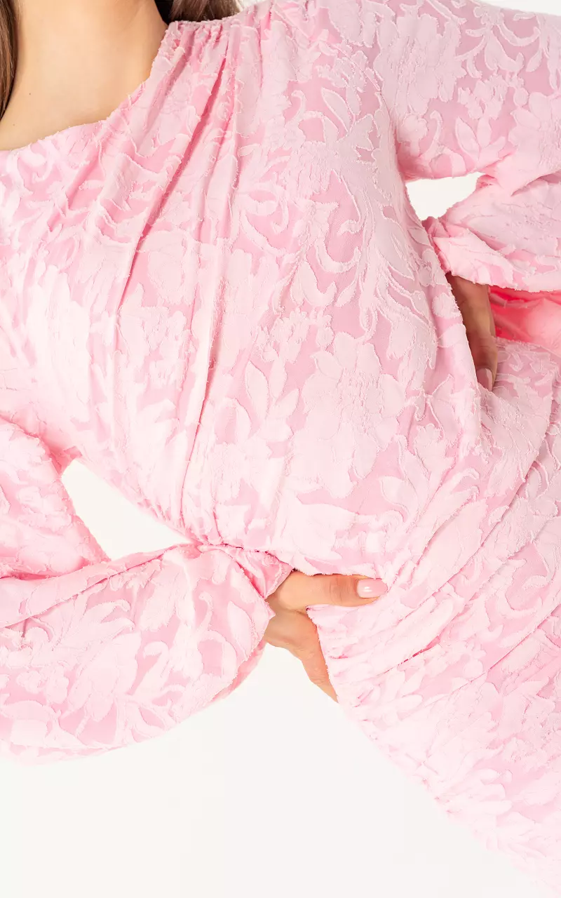 Gedrappeerde jurk Lichtroze