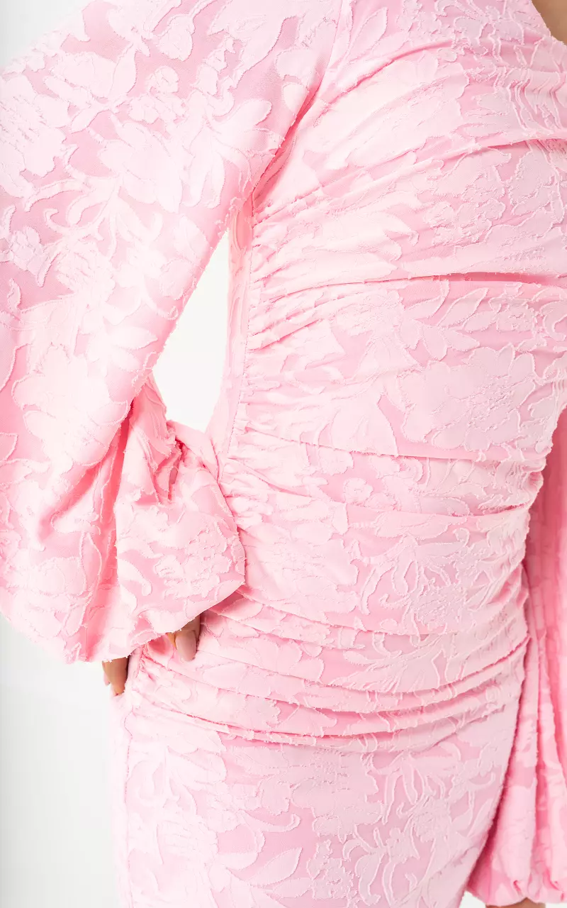 Drapiertes Kleid Hellrosa
