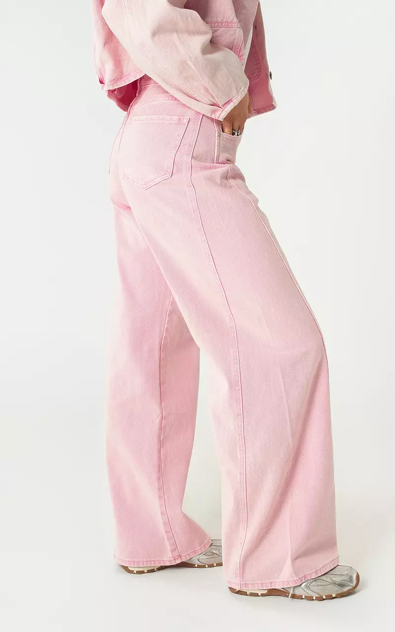 Wide straight jeans Light Pink