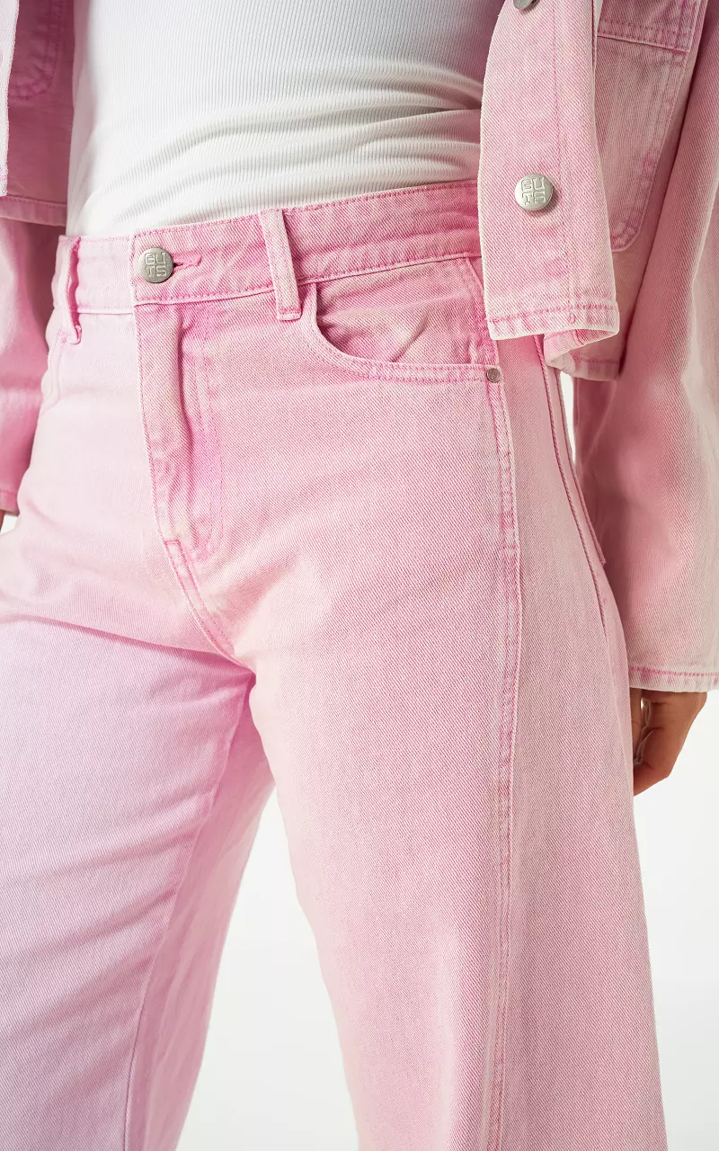 Wide straight jeans Light Pink