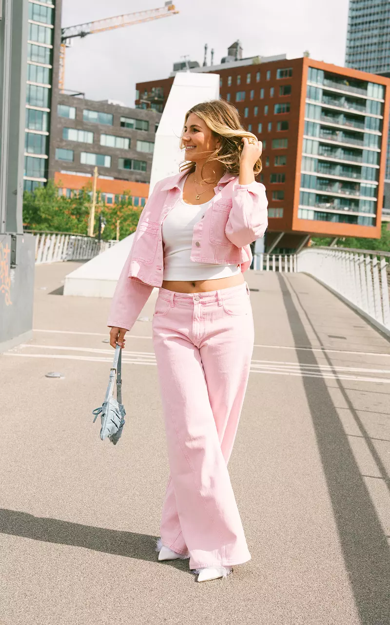 Wide straight jeans Light Pink
