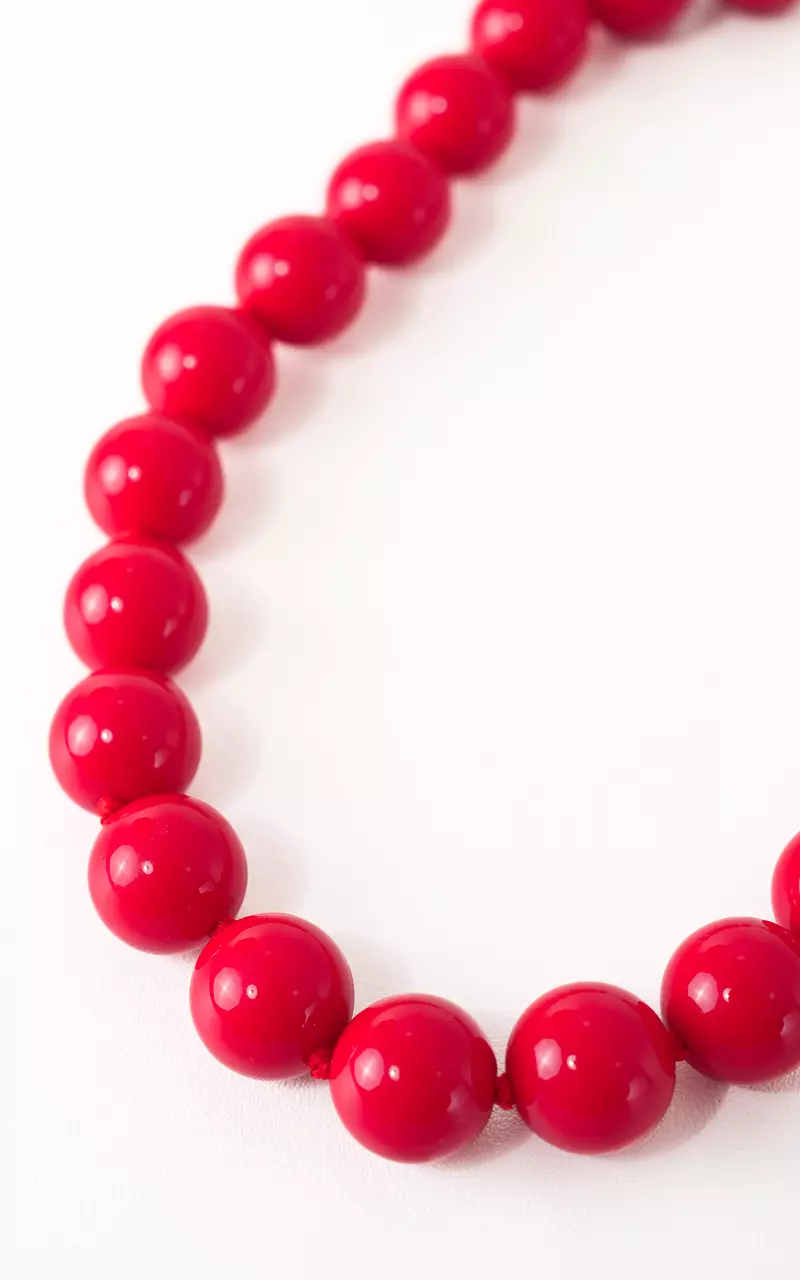 Beaded necklace Red