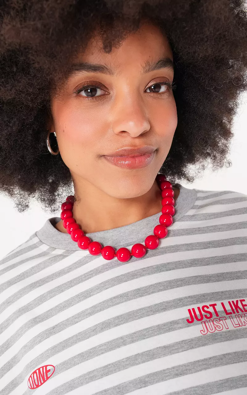 Beaded necklace Red