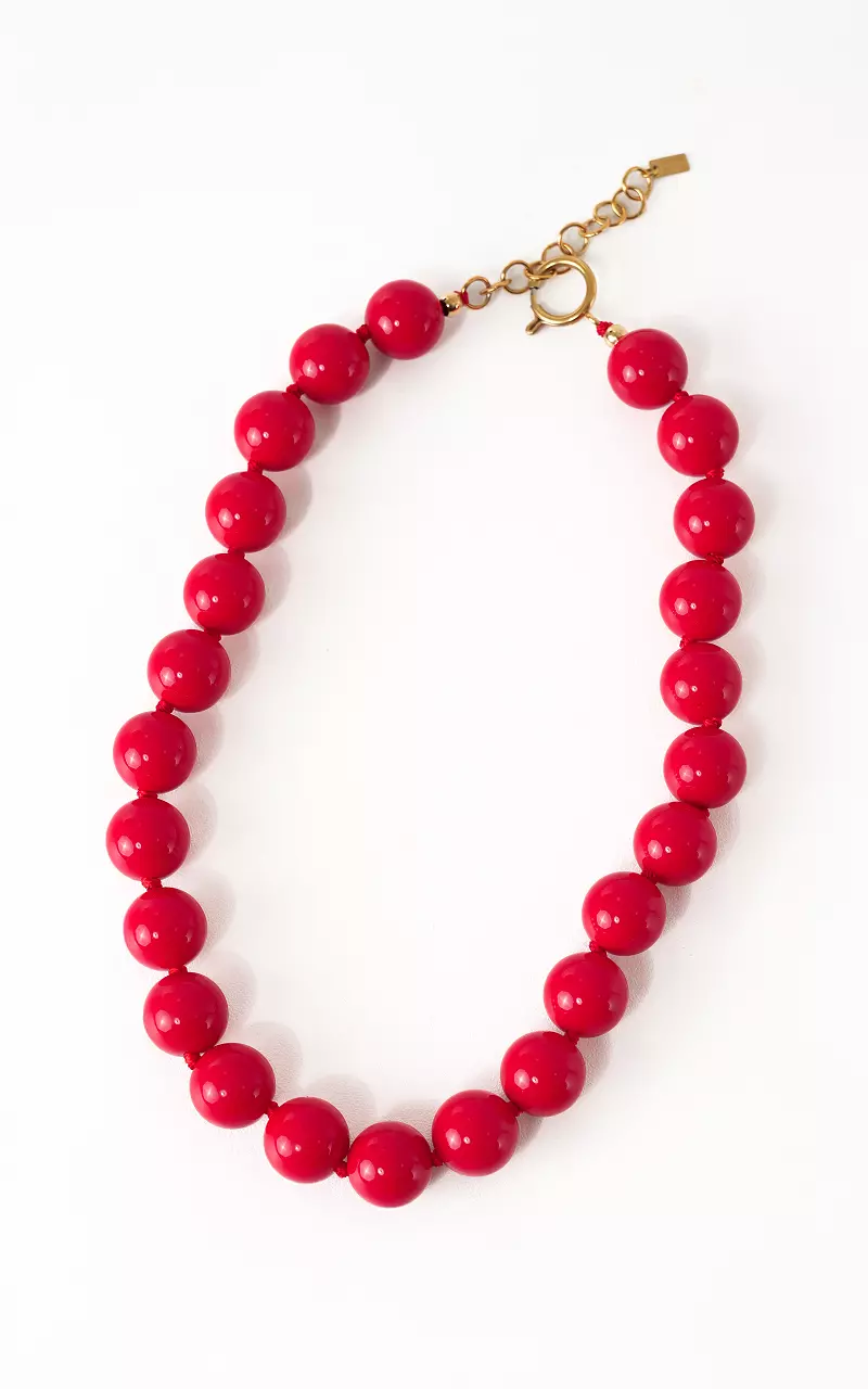 Beaded necklace Red