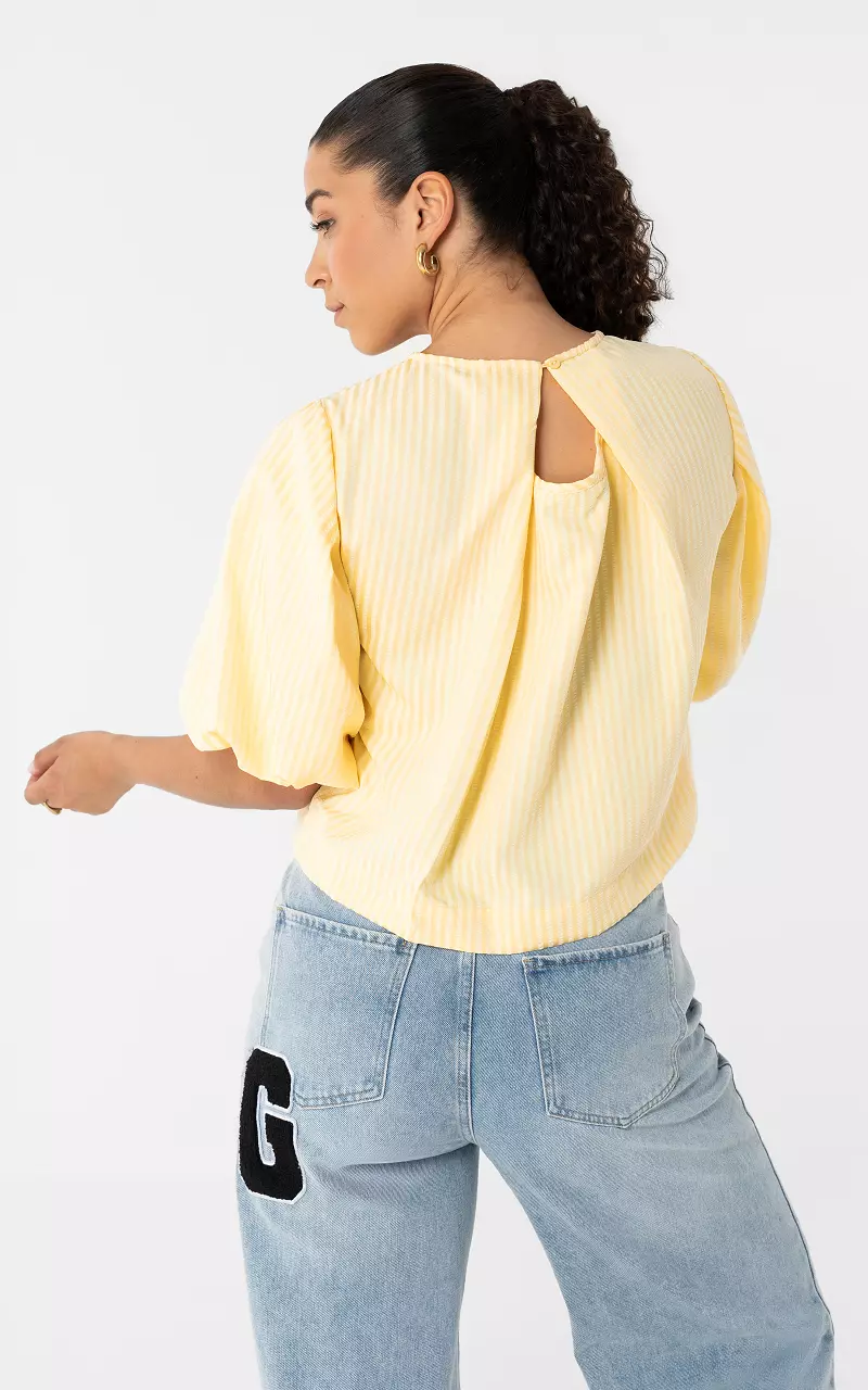 Top mit Ballonärmeln Gelb