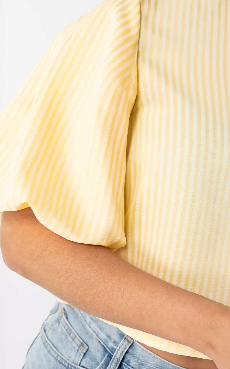 Top mit Ballonärmeln Gelb