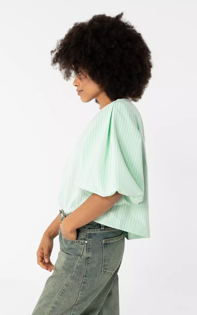 Top mit Ballonärmeln Grün