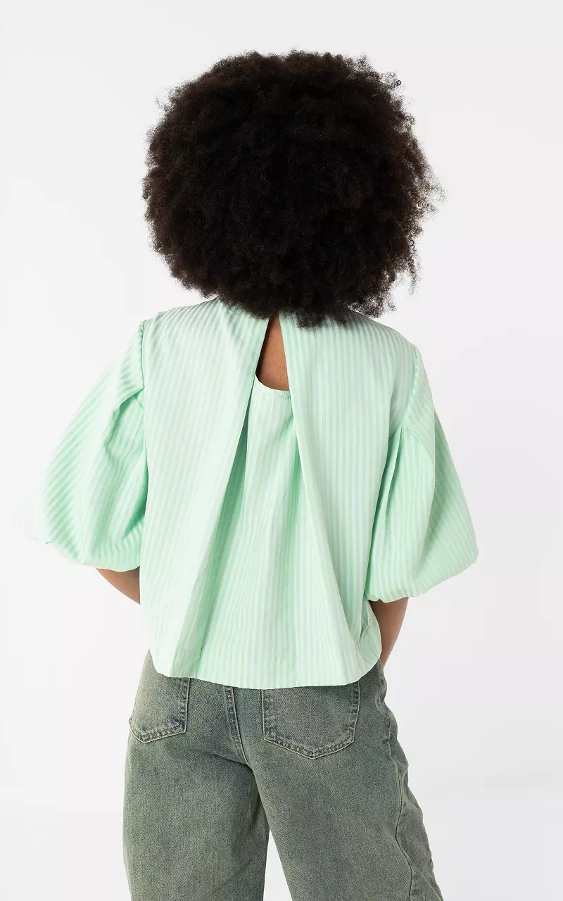 Top mit Ballonärmeln Grün