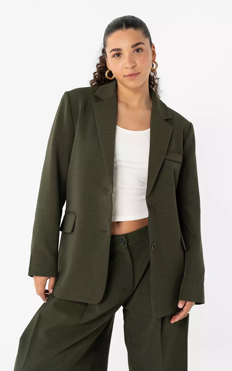Oversized Blazer Dunkelgrün