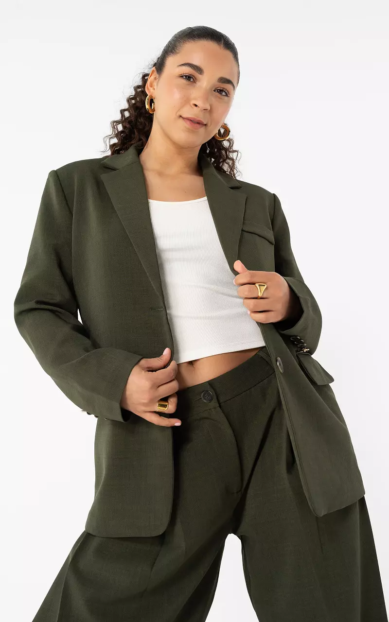 Oversized Blazer Dunkelgrün