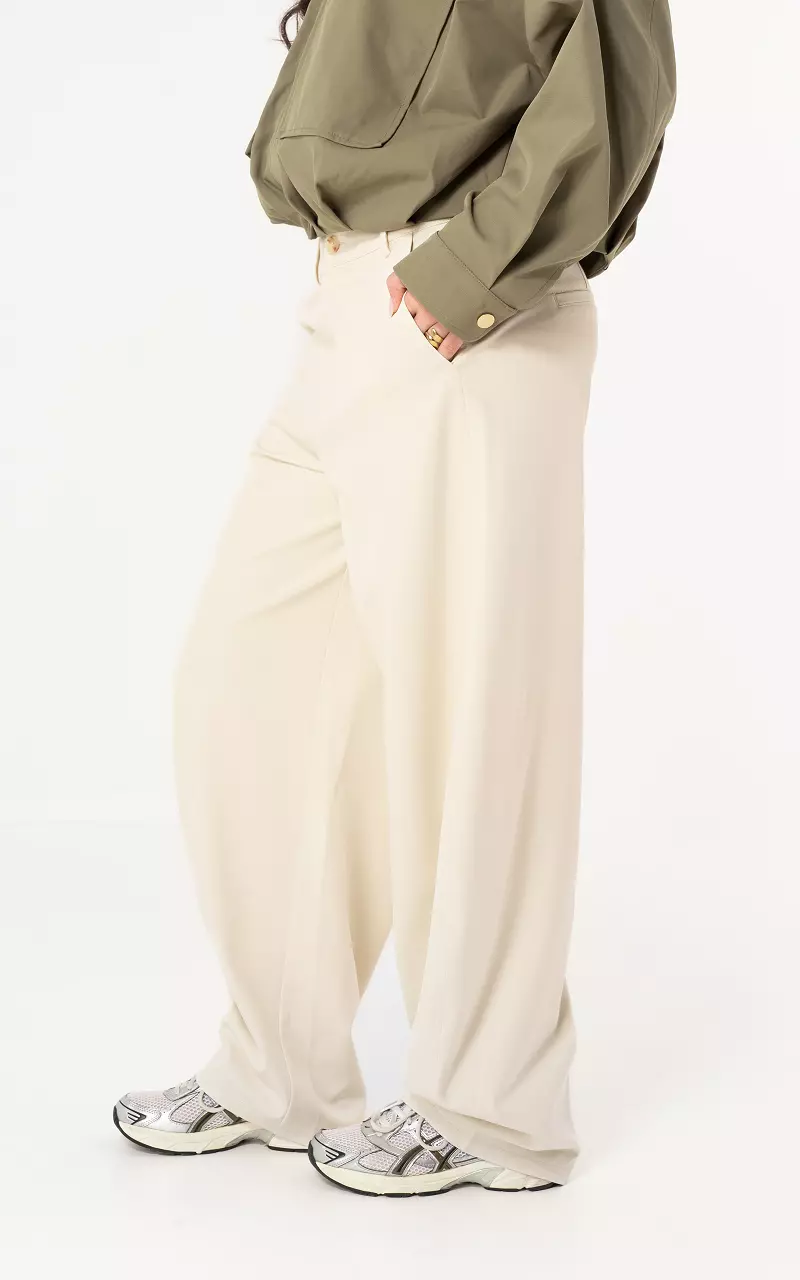 Wide leg broek Beige