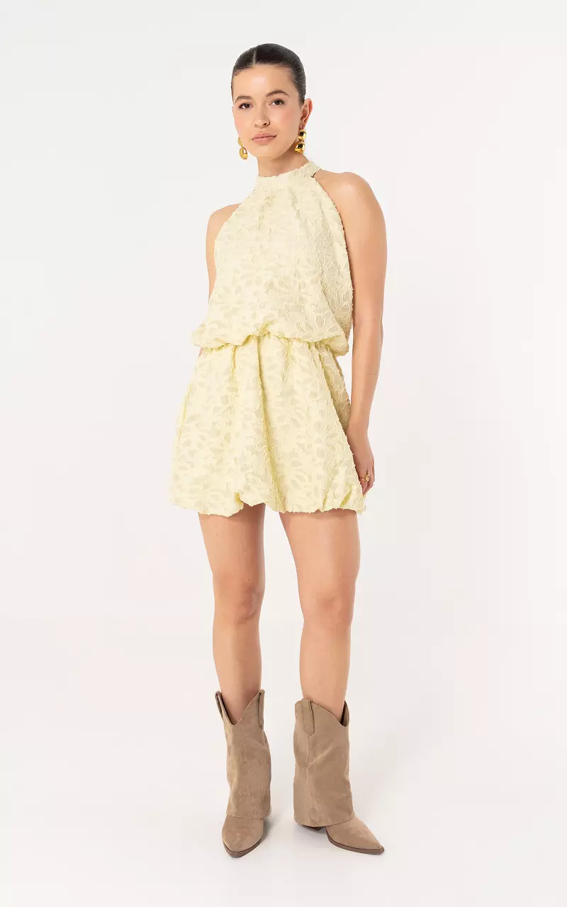 Neckholderkleid Hellgelb