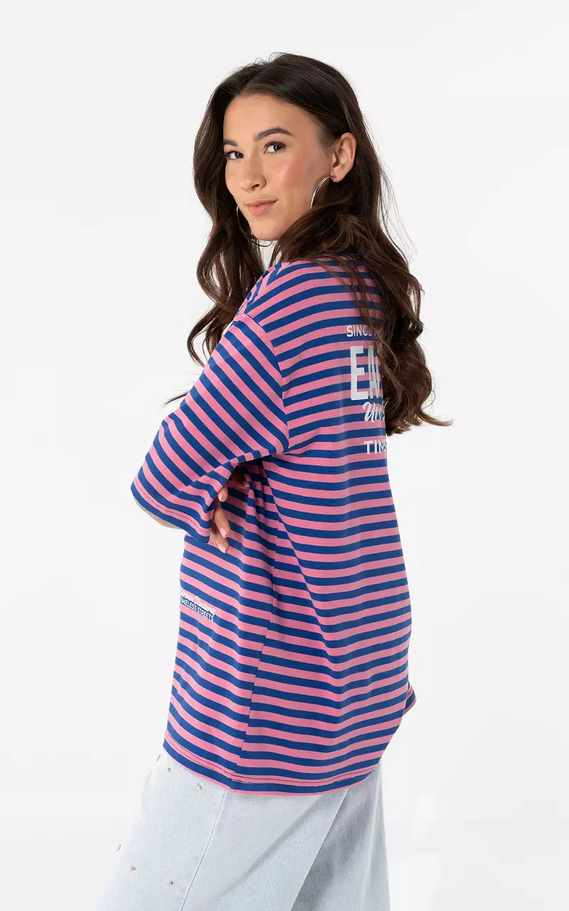 Gestreiftes Shirt Blau Pink