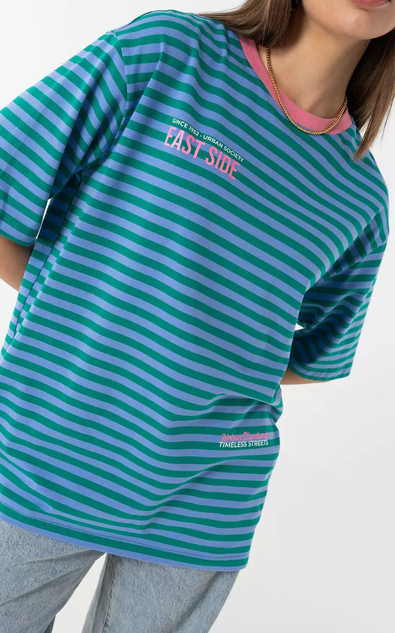 Gestreiftes Shirt Grün Pink