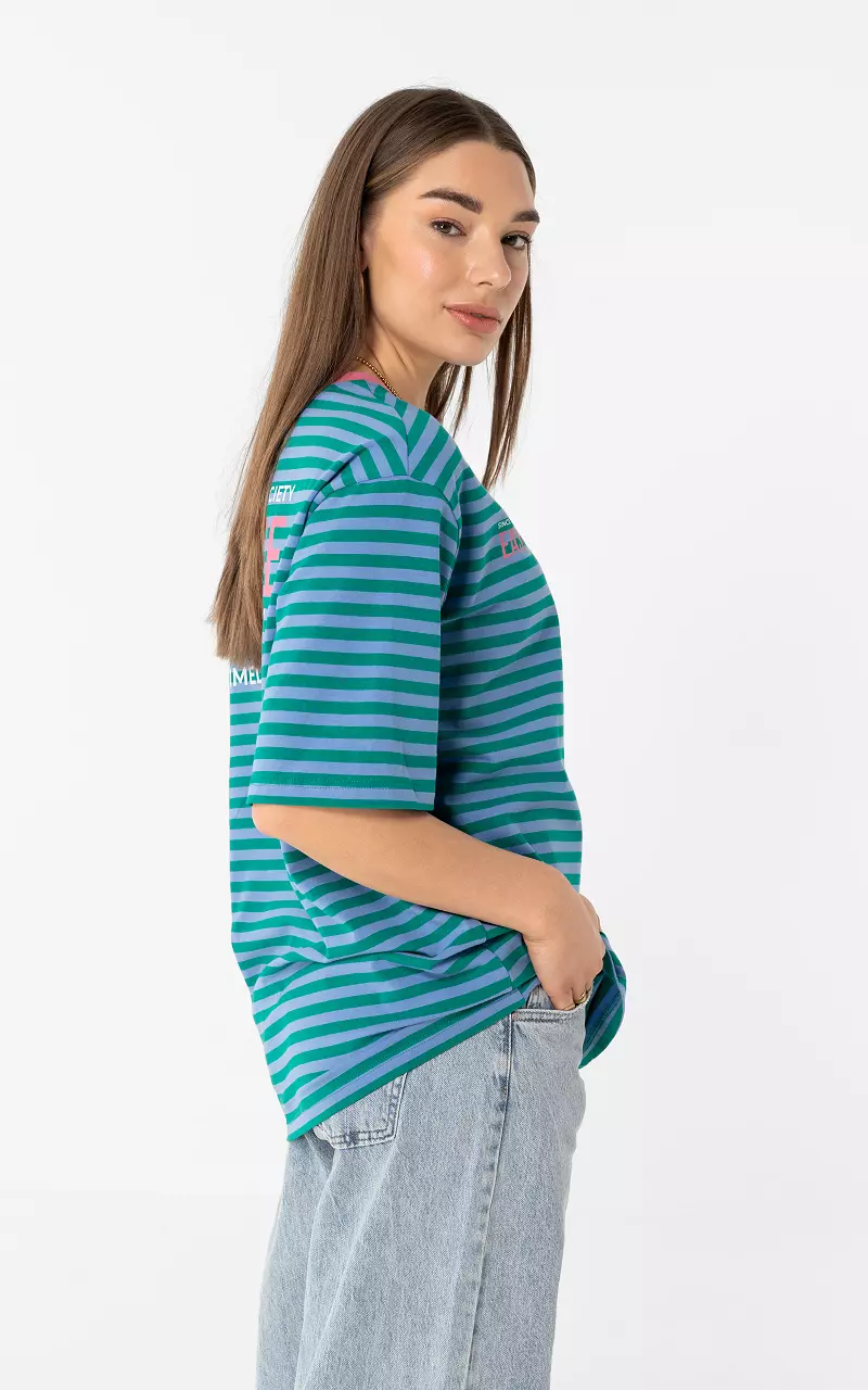 Gestreiftes Shirt Grün Pink