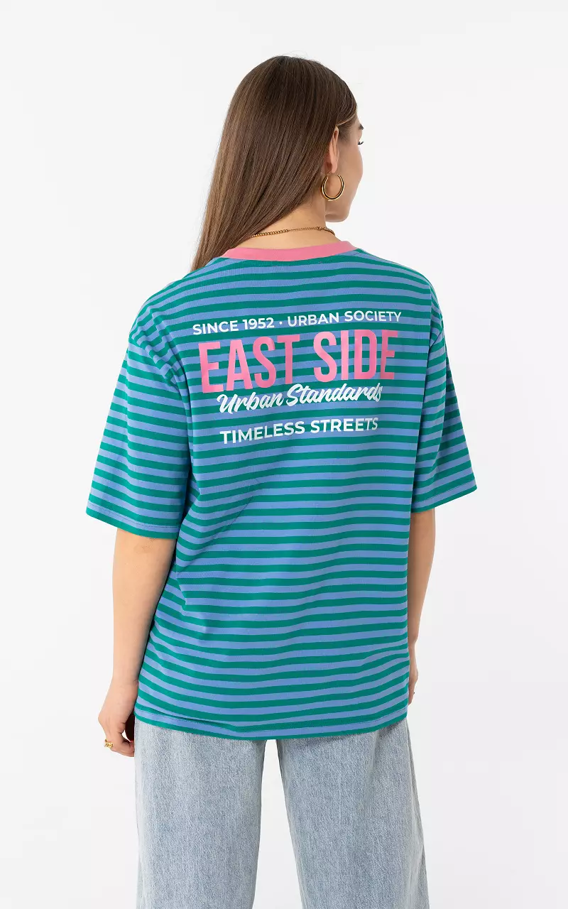 Gestreiftes Shirt Grün Pink