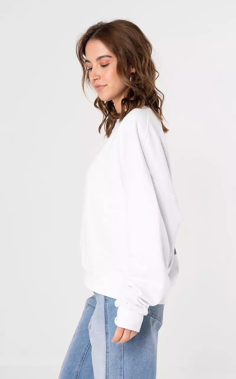 Graphic print sweat Wit Rood