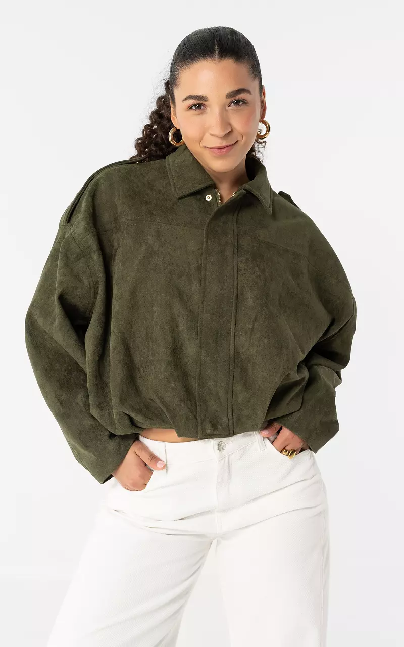 Oversized Jacke Kaki