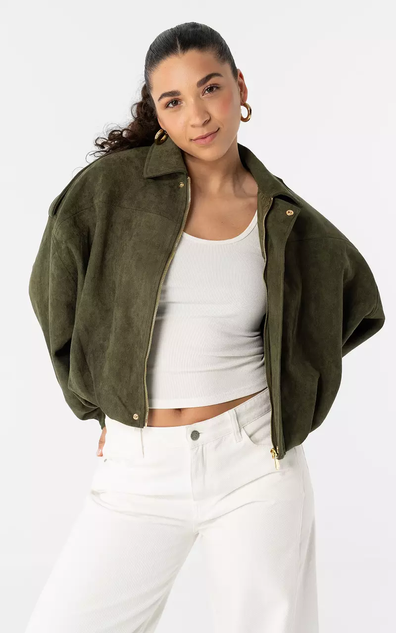 Oversized Jacke Kaki