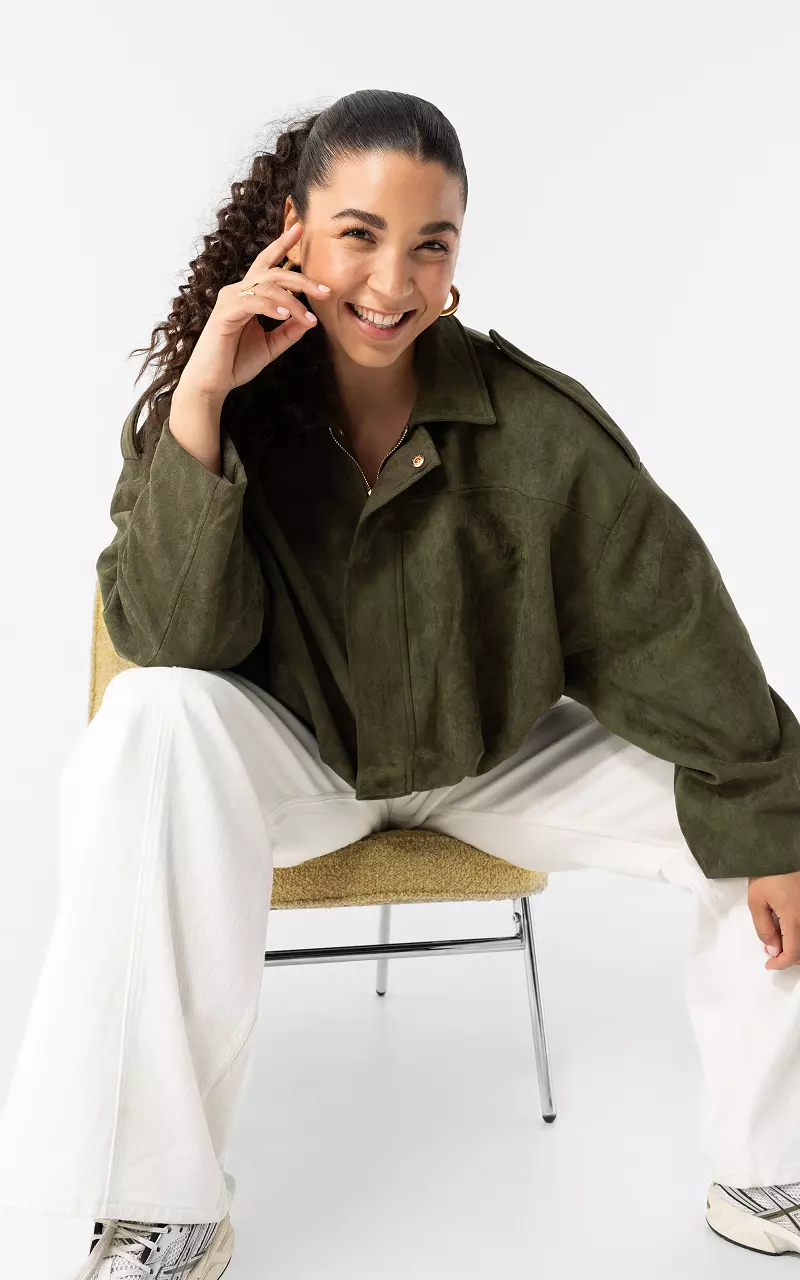 Oversized Jacke Kaki