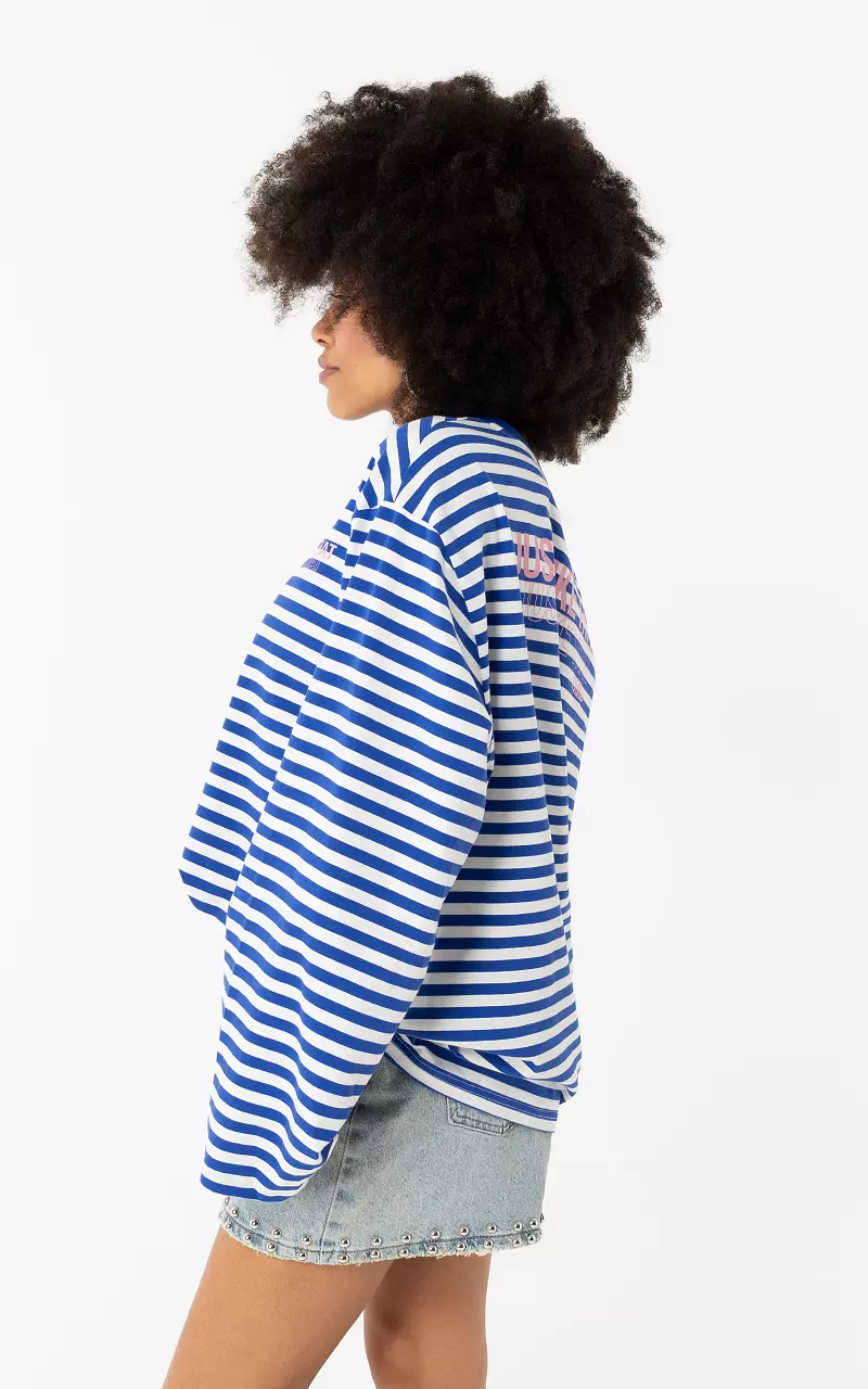 Striped longsleeve Blauw Wit