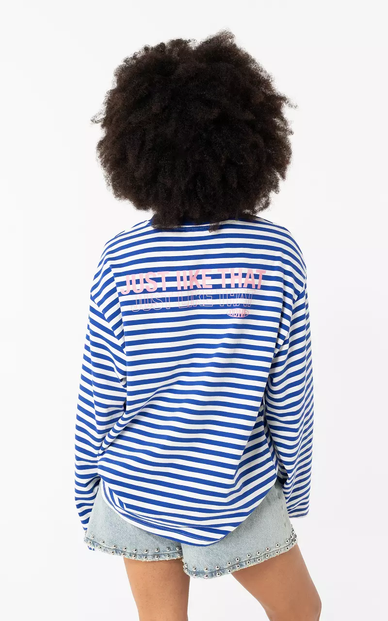 Striped longsleeve Blauw Wit
