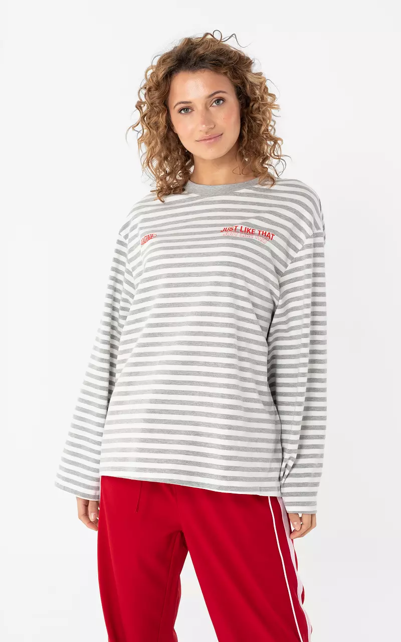 Striped longsleeve Grijs Wit