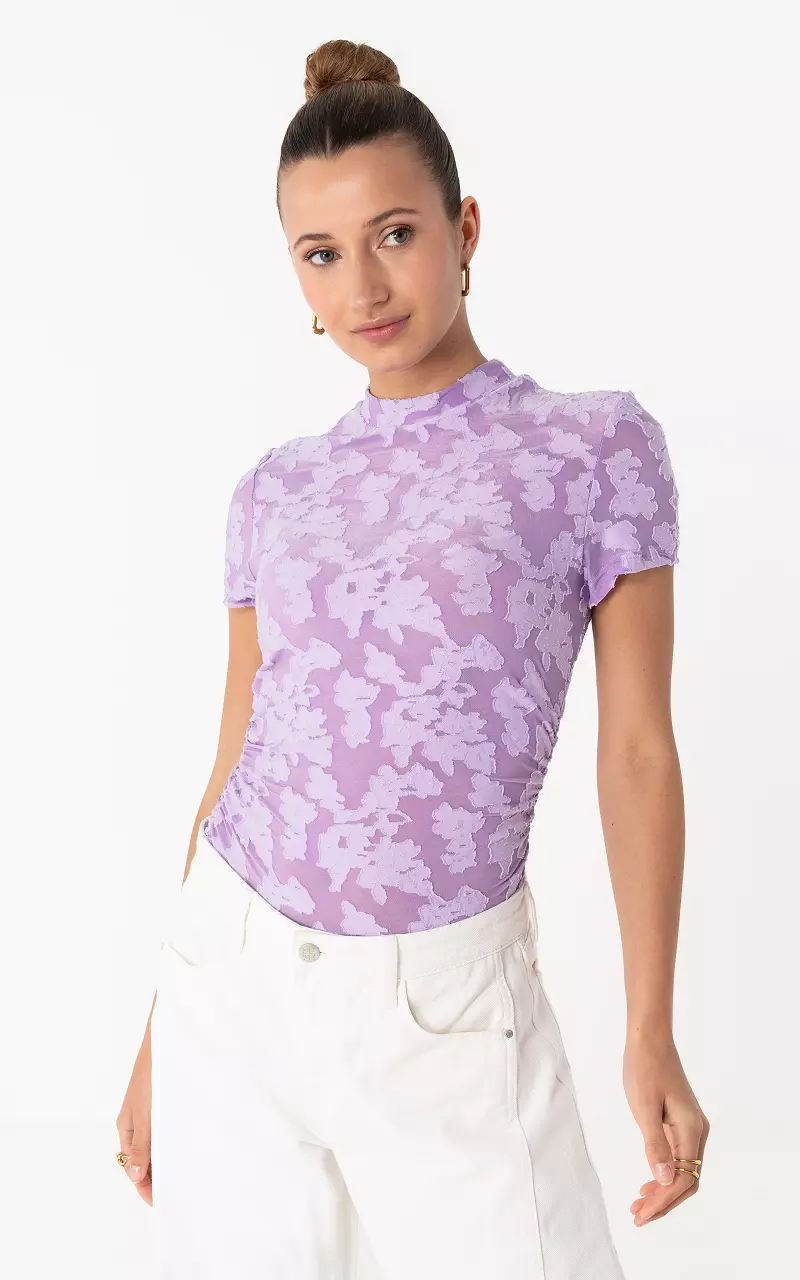 Shirt hoge hals Paars